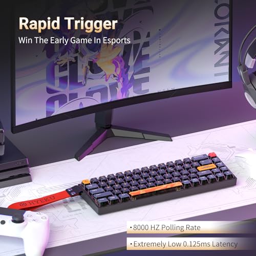 Image of Hexgears HK-K22 Hall Effect Gaming Keyboard, 65% TKL Wired Mechanical Keyboards, Rapid Trigger Magnetic Switch Keyboard w /Actuation Point Adjustable, 8K Hz Polling Rate, for FPS Gamer (Fire)