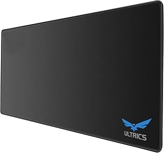 ULTRICS Mouse Mat, 900x400x4mm Extended Gaming Mouse Pad, Stitched Edges Water-Resistant Smooth Surface Mousepad, Non-Slip Rubber Base Large Desk Mat for Keyboard Laptop Computer Office Home – Black