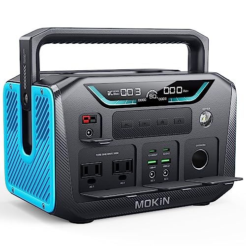 MOKiN Portable Power Station, 288Wh Lithium Battery Emergency Bac...