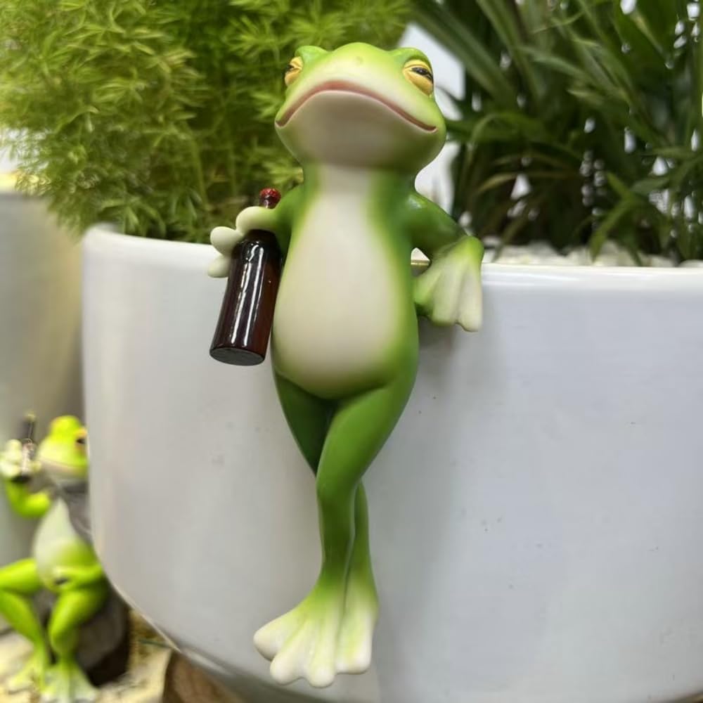 Mini-Frosch Topfpflanzen Dekorationen, lustige Garten Dekoration, Outdoor-Geschenke, Frauen Frosch Statuen, Pflanzer, Terrasse, Rasen