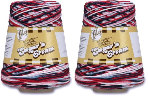 Image of Lily Sugar'n Cream Cotton Cone Yarn, 14 oz, Nautical Ombre, 1 Cone (Pack of 2)