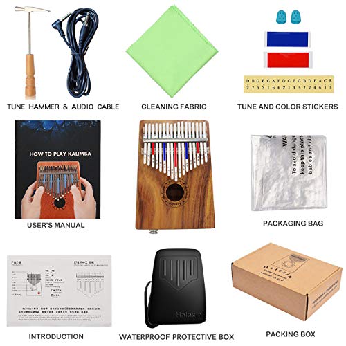 Kalimba 17 sleutels, duimpiano Kalimba Thumb Piano Finger Solid Kalimba Instrument Geïntegreerde pick-up met audio… - Image 8