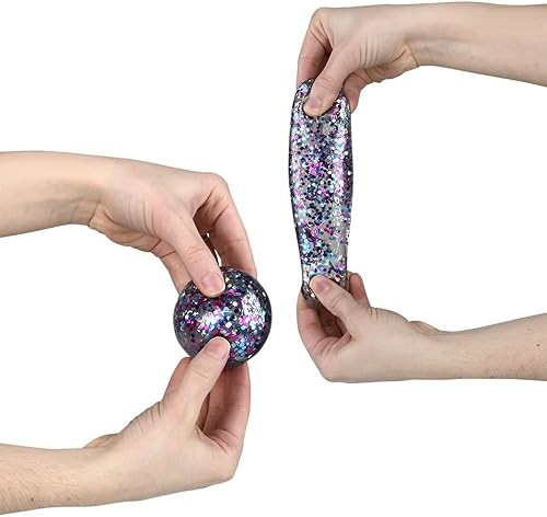 Miniatura 2 de Bola de azúcar sensorial para ansiedad de 2.4 pulgadas, 4 unidades (lentejuelas brillantina)