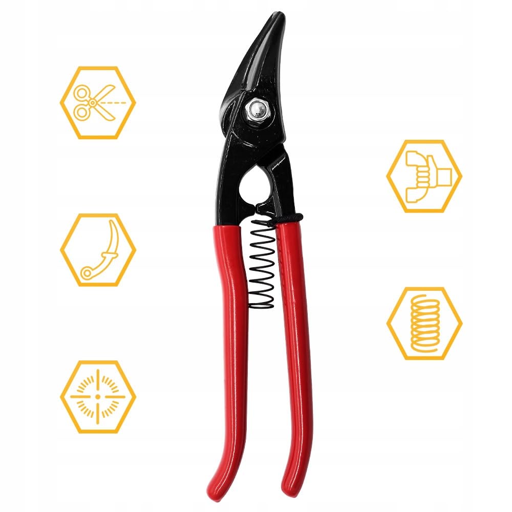 Cisaille bichantourneuse, coupe à droite QS, 280 mm, avec ressort - Réf: CBIDQS