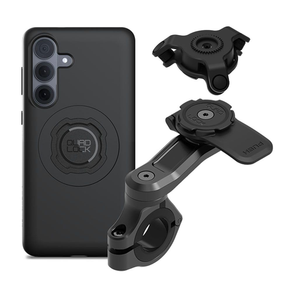 Quad Lock Motorcycle Handlebar Mount PRO Kit with Vibration Dampener and MAG Phone Case for Samsung Galaxy S26+