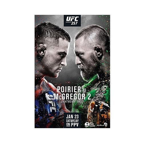 Boxing-UFC 257 Dustin Poirier Vs. Conor McGregor 2 Poster Canvas Poster Bedroom Decor Sports Landscape Office Room Decor Gift Unframe-style 12x18inch(30x45cm)