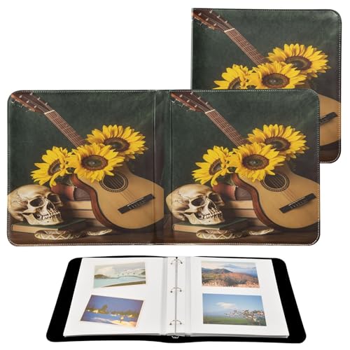 JUMBEAR Grande album fotografico autoadesivo con 20 pagine, album fai da te, per matrimoni, famiglia, bambini, vacanze, chitarra, girasole, teschio