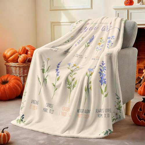 Image of Christian /Inspirational /Religious /Spiritual /Birthday Gifts for Women /Adults, First Holy Communion Gifts for Girls, Soft Throw Blankets for Women 50 inchx 60 inch