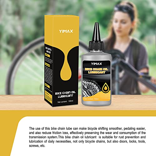 Bike Chain Lube, Yimax 100 Ml Premium Bike Chain Lubricant, Bicycle Chain Oil Eco-Friendly Lubricant Wet Bike Lubricant Easy To Apply, Preserves Bike Chains Suitable For All Types Of Bike #TOP2