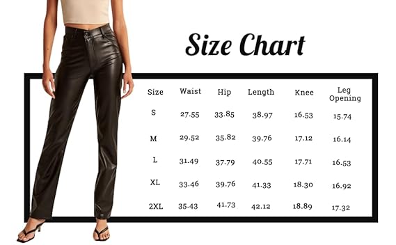 Buy Zebaexf Womens Faux Leather Pants High Waist Straight Leg