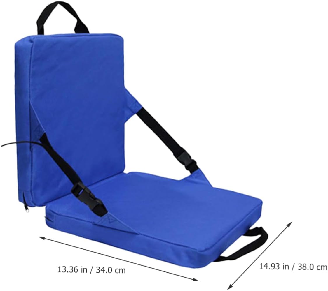 1pc Portable Outdoor Seat Cushion Lightweight and Stadium Cushion Back Support for Camping Picnics and Events and Pearl Material Blue