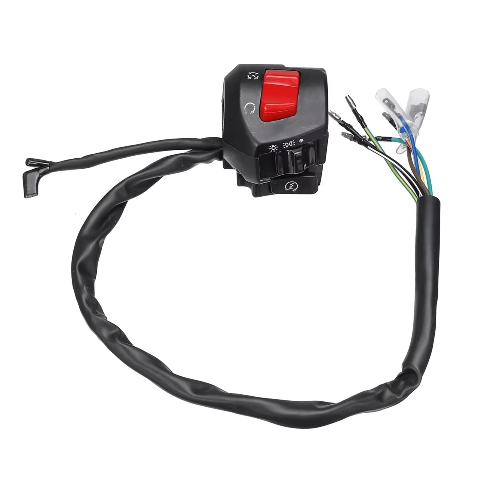 7/8" Interrupteur De Démarrage Électrique 12 V Double Accélérateur Universel Pour Guidon De Moto Klaxon Clignotants Phares Pièces Détachées Contacteur d'Allumage