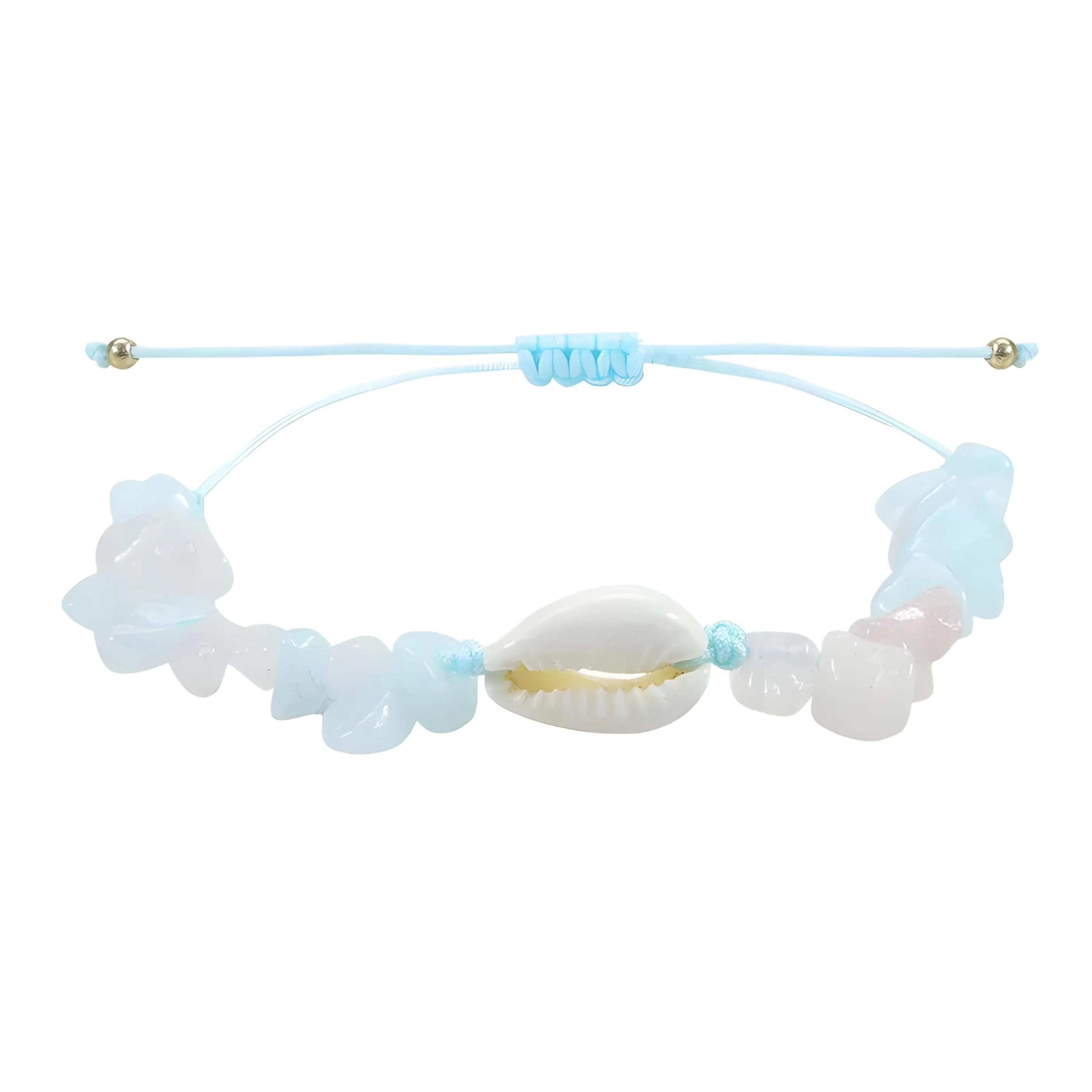 Pulsera de Concha Marina, Pulseras de Cuentas de Concha de Piedra para Mujeres y Hombres, Cuerda Tejida a Mano, joyería de Amistad