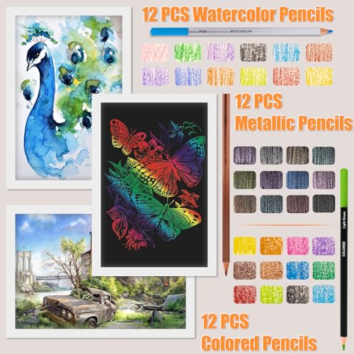 Art-Supplies-Drawing-Pencils-Set-76-Pack-Pro-Sketching-Kit-with-Sketchbook-Watercolor-Pad-Includes-Graphite-Charcoal-Watercolor-Metallic-Pencils-for-Kids-Teens-Adults