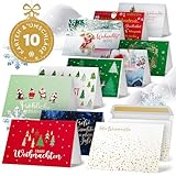 Eigenart® Weihnachtskarten mit Umschlag (10 Stück) - Hochwertiger Druck - Ideal als Grußkarten für Familie und Freunde - Weihnachtskartenset, Weihnachtskarte mit Spruch - Deutsches Unternehmen