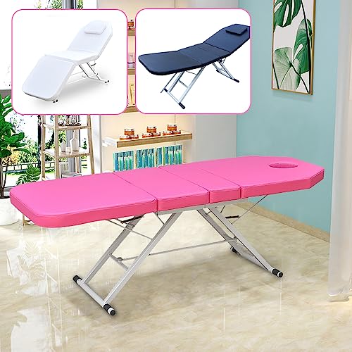 Portable Massage Bed,Foldable Massage Table,182x60x60cm Adjustable Salon Therapy Bed, PVC Folding Beauty Chair Therapy Bed Removable OilProof Waterproof (Black) - Image 5