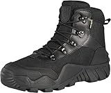 FREE SOLDIER Botas de Caza para Hombres Medio Alto Zapatos Botas Militares de Combate de Tiro Alto con Cordones Ligeros para Todo Terreno para Montaña Trekking(Negro 42EU)