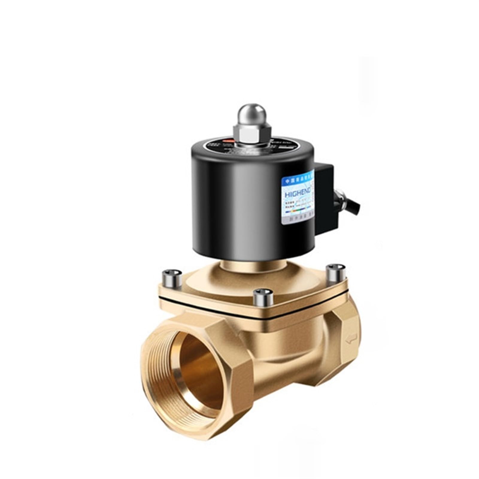 Yuskiccne Bsp-380Vac 2" Brass Explosion Proof Solenoid Valve Normally Closed Natural Gas Valve Solenoid Control Valve 220V 110V 24V 12V(Bsp-380Vac)
