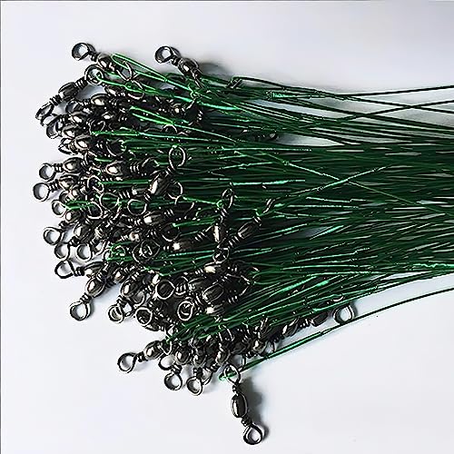 PISCORUSH 50pcs Fishing Wire Leaders Nylon-Coated Fishing Line Trace Lure Leaders with Swivels and Snaps Stainless Steel Fishing Tackle Leaders Tackle - Image 4