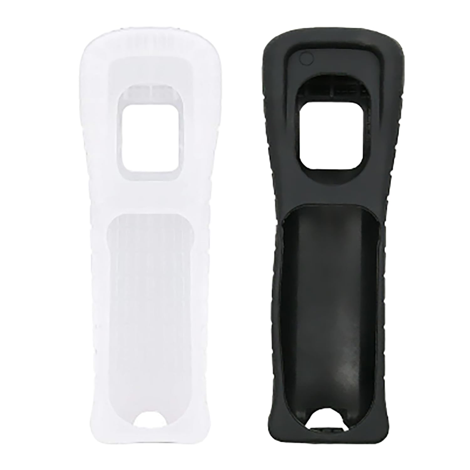 MEETOOT 2PCS Black and White Replacement Extended Silicone Protective Skin Case Cover Wii Controller Sleeve Compatible with Enabled Remote Controls