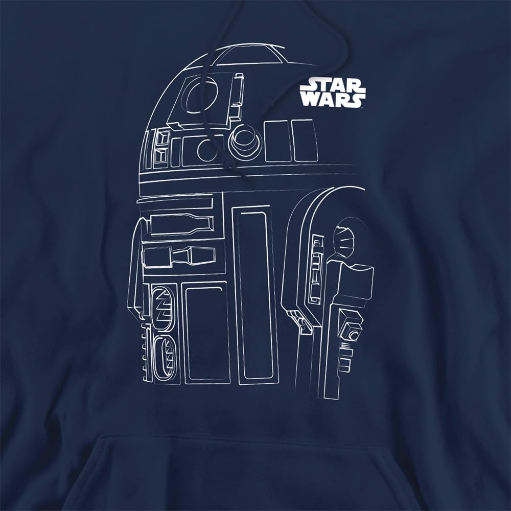 Star Wars R2d2 Outline Unisex Hoodie Felpa con Cappuccio Unisex - Adulto (Pacco da 1)