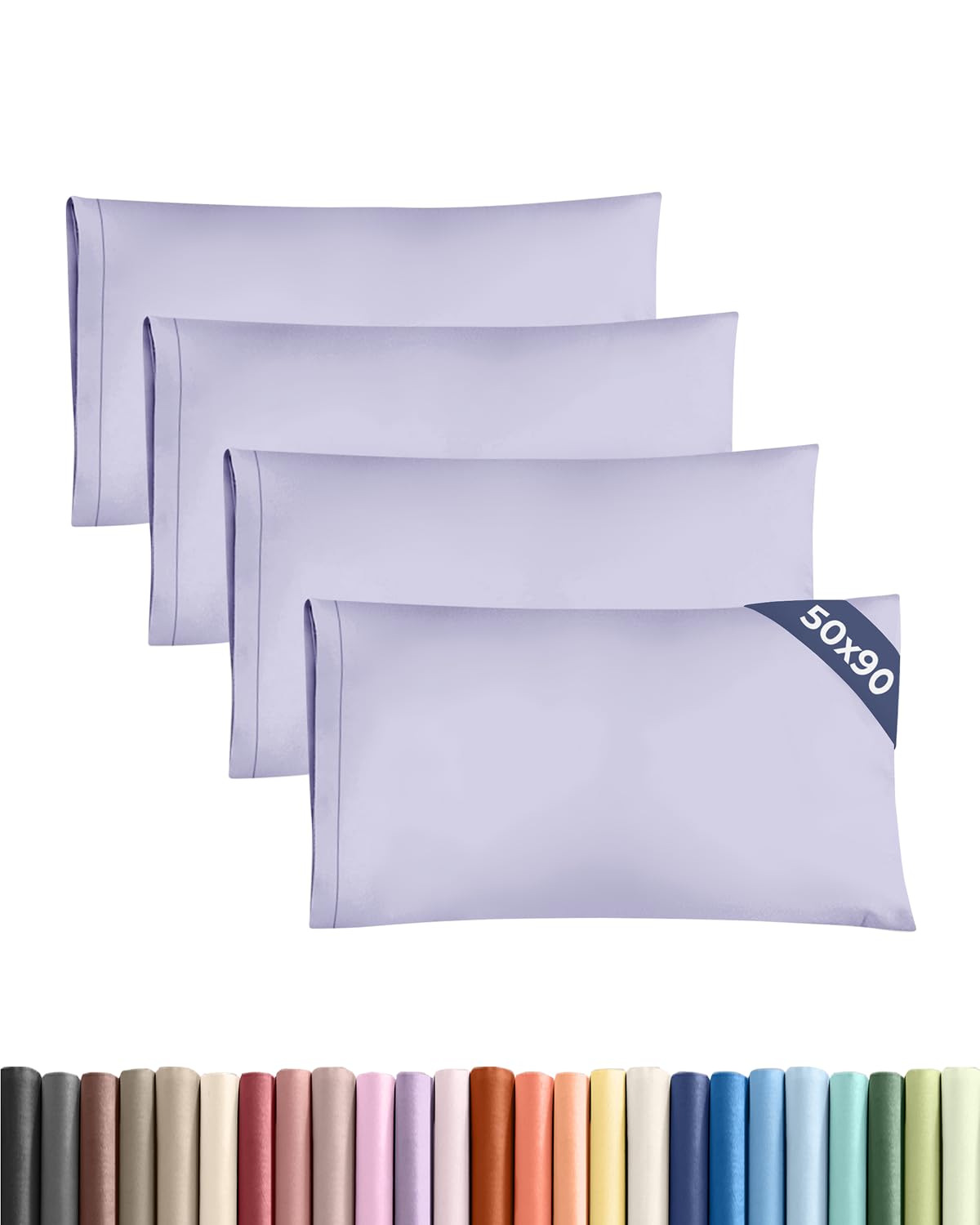 CGK 4 Pack King Size Light Lavender Pillow Cases 50x90 cm with Envelope Closure - Brushed Microfiber - Soft, Wrinkle & Fade Resistant - Breathable, Hypoallergenic & OEKO-TEX Standard 100 Certified — image 1