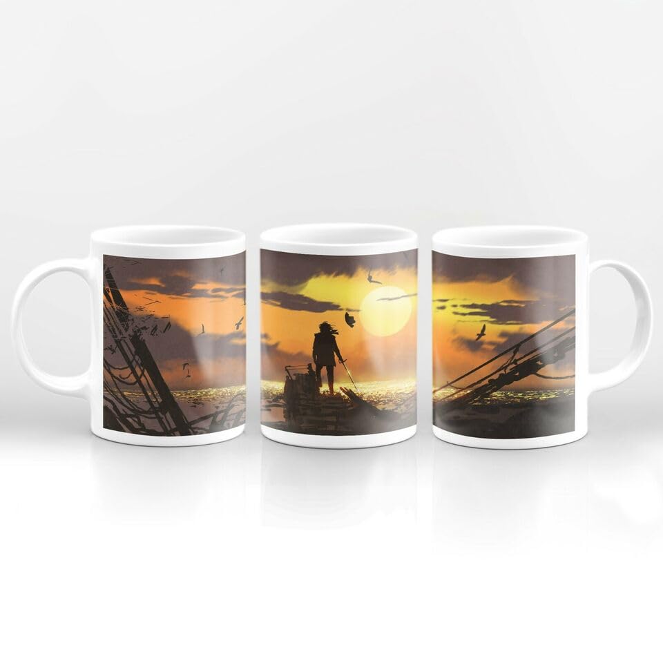 Fantasy Pirate Captain - Drinks Mug Cup Kitchen Birthday Office Fun Gift Printed Coffee and Tea Ceramic Mug- 11OZ Ceramic Coffee Mug 1010