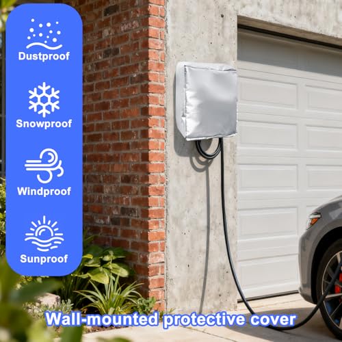 Wallbox Wetterschutzdach für e-Auto-ladestation Wandmontage Oxford-Stoff Wallbox Wetterschutz Wetterschutzdac Abdeckung für Wallboxen EV Ladestation (40 x 32 x 20cm)