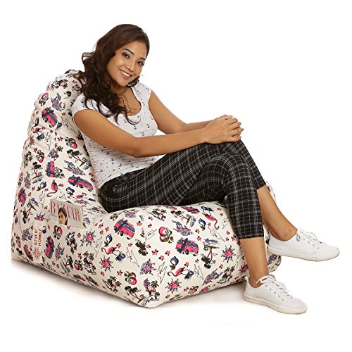 Image of Style Homez Hackey Cotton Canvas Abstract Printed Bean Bag XXL Size Filled with Beans Fillers