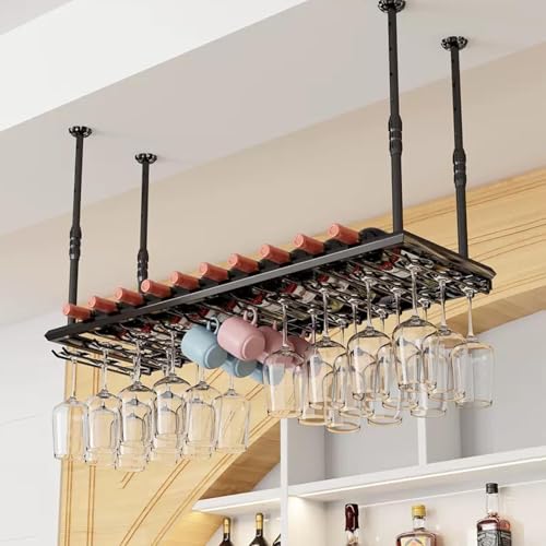 Étagère de plafond flottante pour bouteilles de vin gain de place