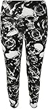 Women Printed Leggings Pants Like a Boss Work out Aztec Roses and Skull