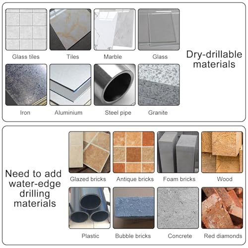 9 Stück Glasbohrer Set,Professionelles Fliesenbohrer Glasbohrer Set(3/4/5/6/6/6/8/10/12mm),für Verschiedene Materialien, Fliesen, Glas, Keramik, Porzellan, Holz, Spiegeln und Mauerwerk