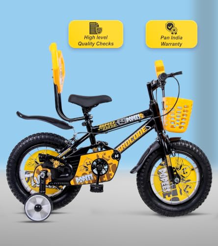 Image of BROCODE Kids Cycle for 2 to 5 Years Boys and Girls 14T Cycle for Kids with Training Wheels Front Basket High Tensile Steel Frame Adjustable Seat Single Speed Bicycle Professional Assembling Required