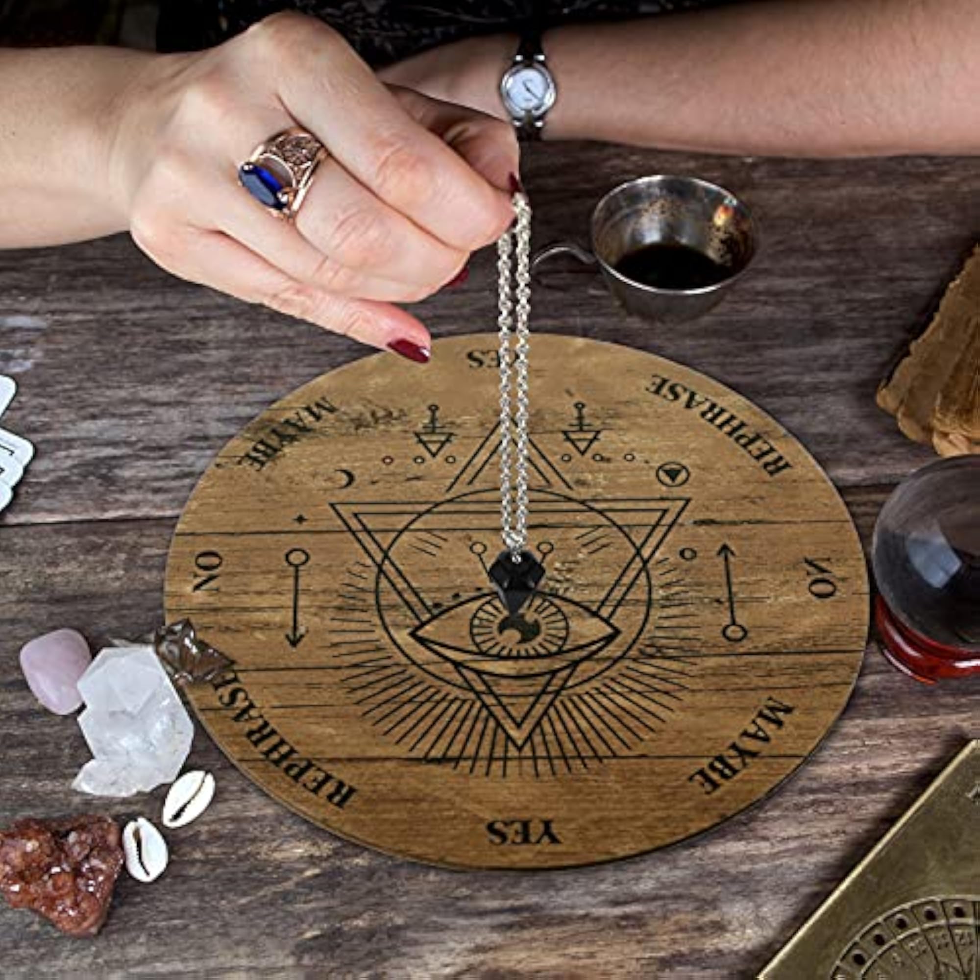 Wooden Pendulum Board Dowsing Divination Kit