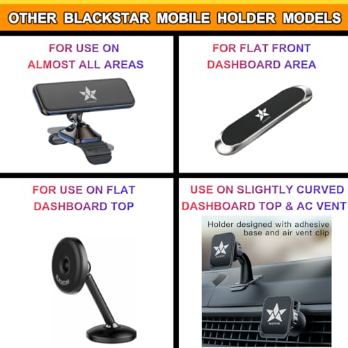 Image of Blackstar Spiro MAG Magnetic Mobile Phone Holder for Car Dashboard /Car Phone Mount Stand (Made of Metal) - Has World's Strongest & Safest Magnets - Use in Car /Bike /Scooter /Office Desk /Kitchen