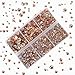 4000Pcs Mixed Size Hot Fix Round Crystals Gems Glass Stones Hotfix Flat Back Rhinestones (Champagne)