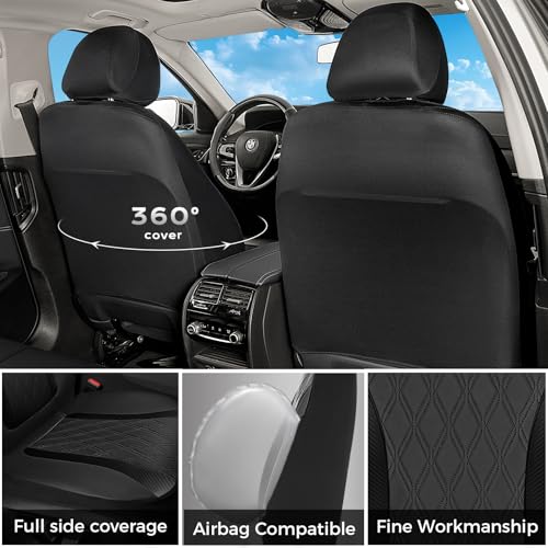 Image of FLORICH Seat Covers Full Set, Leather Seat Covers for Cars, Waterproof Car Seat Protector Breathable, Front and Rear Seat Covers for Cars, Automotive Seat Covers Universal Fit for Most Car SUV Truck