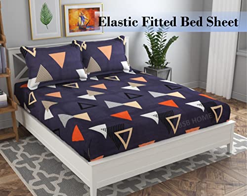 Drap-housse élastique King Size avec taies d'oreiller multicolore