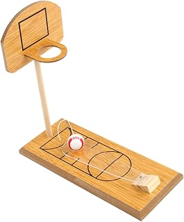 LRXIYODE 1 Juego Máquina de Tiro de Baloncesto de Oficina Mini Juguetes de Juego Juguetes educativos Juego de Baloncesto de Mesa Juego de Baloncesto con los Dedos Bambú Marrón Claro