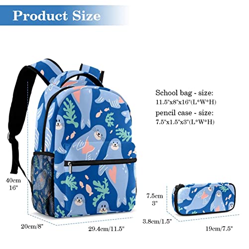 Sac à dos avec trousse à crayons multicolore pour école et voyage des étudiants
