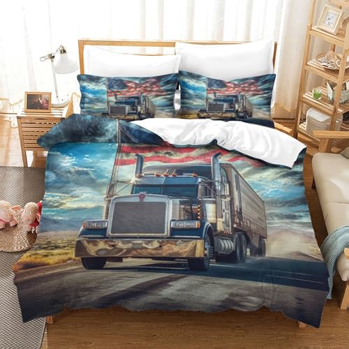 Linge de lit camion 220 x 240 cm parure microfibre king size avec zip