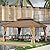 GAZEBEST 12' X 16' Permanent Hardtop Gazebo, Outdoor Galvanized Steel Double Roof Pavilion Pergola Canopy Wood-Looking with Aluminum Frame and Privacy Curtains for Garden,Patio Backyard,Deck and Lawns