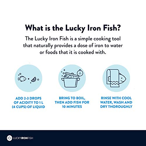 Lucky Iron Fish, A Natural Source of Iron and 4oz Natural Protection Oil - A Cooking Tool to Add Iron to Food and Water, An Iron Supplement Alternative – Apply Oil to Your Fish to Prevent Rust