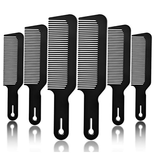 6 Pack Heat Resistant Hair Cutting Combs, 9 Inch Flat Top Combs for Clipper Cuts and Flattops (Black)
