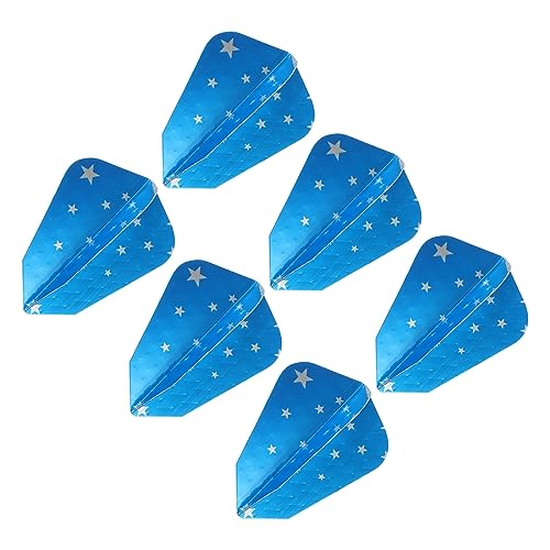 PATIKIL Slim Dart Flights, 6 Pack Aluminum Foil Unique Design Dart Accessories for Steel Tip Dart and Soft Tip Darts, Blue