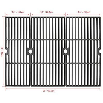 Hisencn Cast Iron Cooking Grids Grates 18'' for Charbroil Performance 463377017, 463347017, 463376018P2, 463376117, 463377117, 463673617 4-Burner 475 Cart Liquid Propane Gas Grill, 5-Burner 463347519