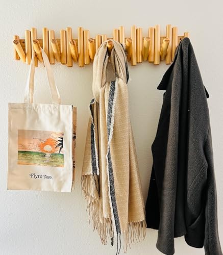 Flynt Ave. Modern Wooden Wall Mounted Coat Rack, 5-Hooks, Decorative