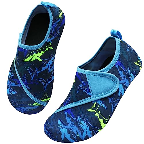RNTOP Girls Boys Water Shoes Outdoor Quick Drying Barefoot Socks Kids Non-Slip Sport Pool Beach Swim Surf Shoes (Light Blue, 11 Little Child)