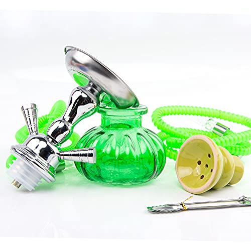Wasserpfeife,11"x3.9" Shisha mit 2 Schläuche,Metall Hookah Shisha Kleinm, Geeignet für Häuser, Bars, Clubs, Hochzeiten, Partys (Grün) – Bild 3