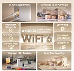 Tenda AX3000 WiFi 6 Système Mesh Nova MX12 - La maison entière couvre jusqu'à 7000 pi2 - Réseau de mailles à double bande pour 160+ Dispositifs - Prise en charge du réseau Ethernet - 3-Pack